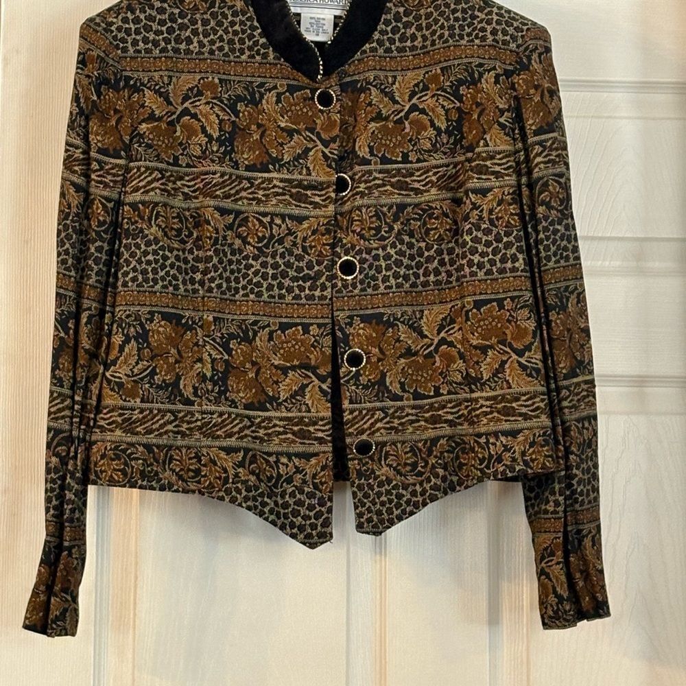 Jessica Howard Black and Brown Patterned Blazer